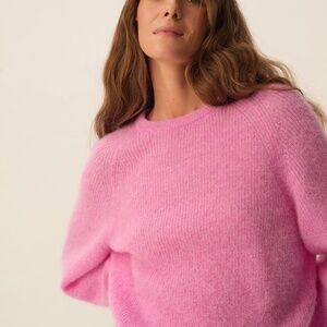 Des Petits Hauts - candy pink mohair + alpaca sweater (XS/S)